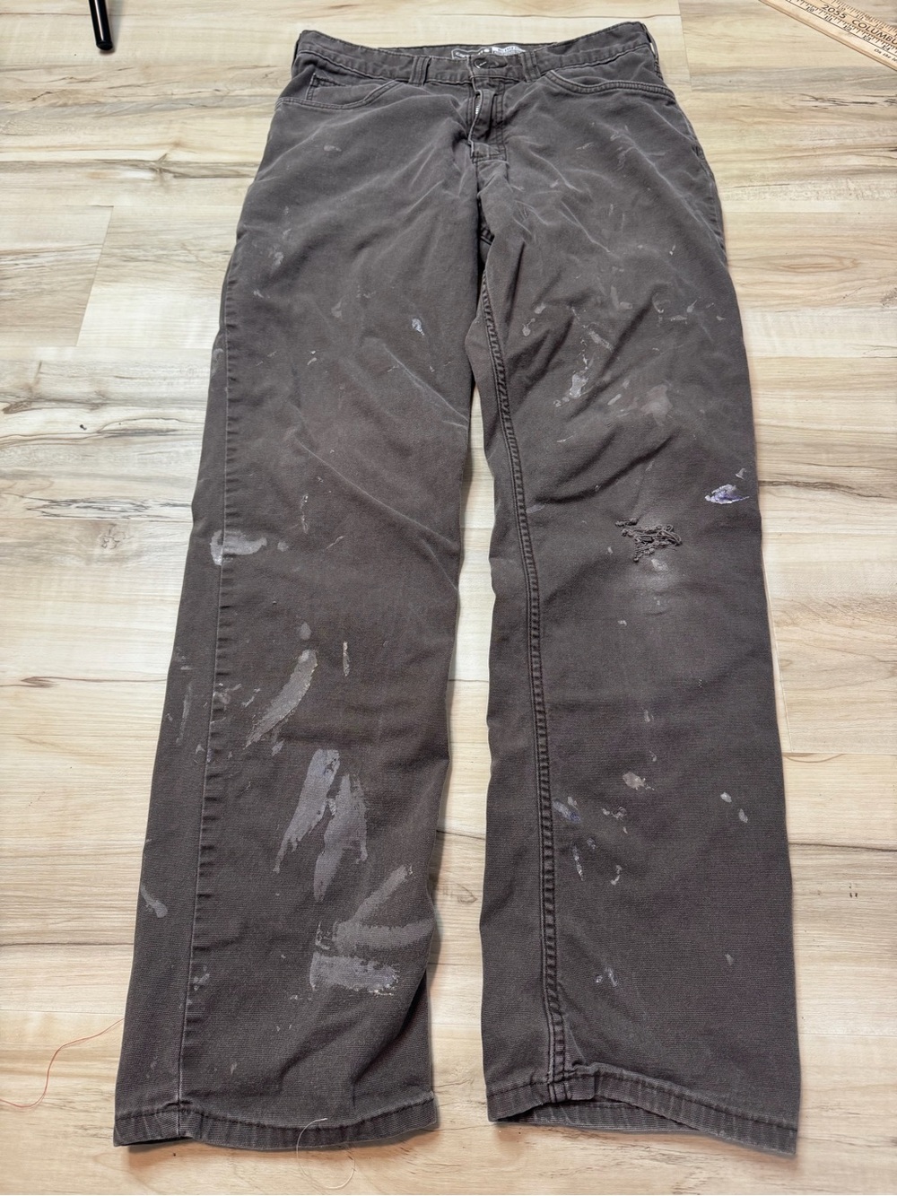 Men's Brown Carhartt Casual Work Pants - Paint-Splatter Style
